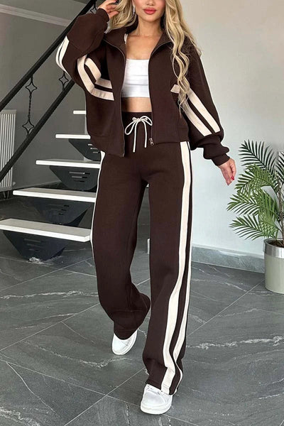 Manteau et pantalon à fermeture éclair