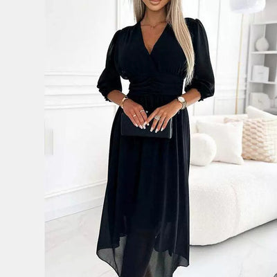 Robe en mousseline à col en V
