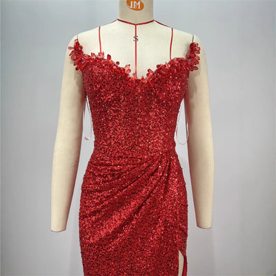 Red Sequin Tube Dress & Coat Set – Women - Shé Hauté