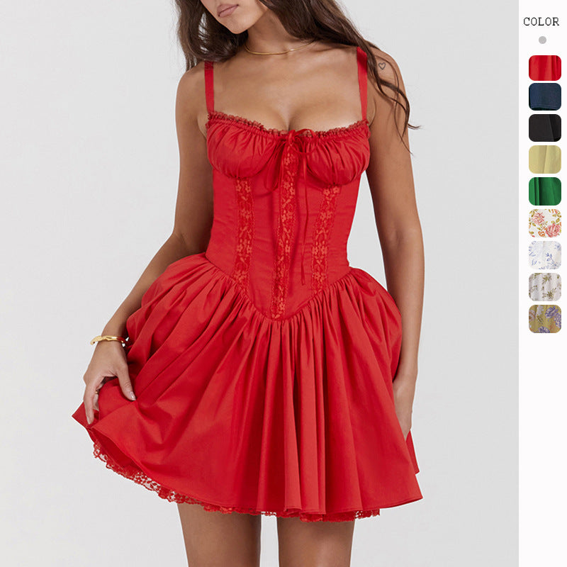Robe plissée en dentelle