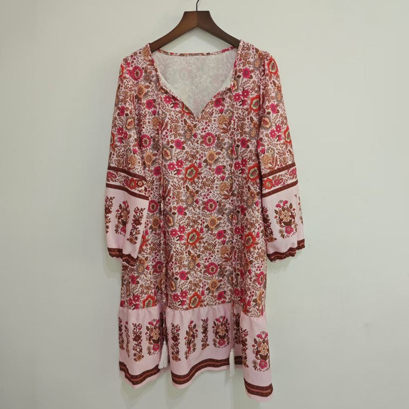 V-Neck Floral Dress - Shé Hauté