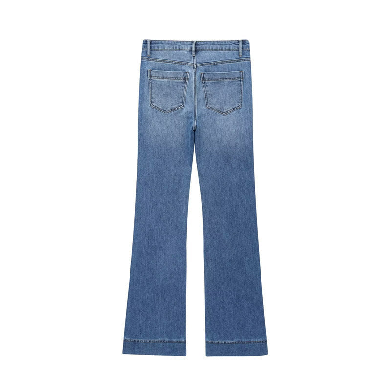 Sticker Pocket High Waist Jeans – Women - Shé Hauté