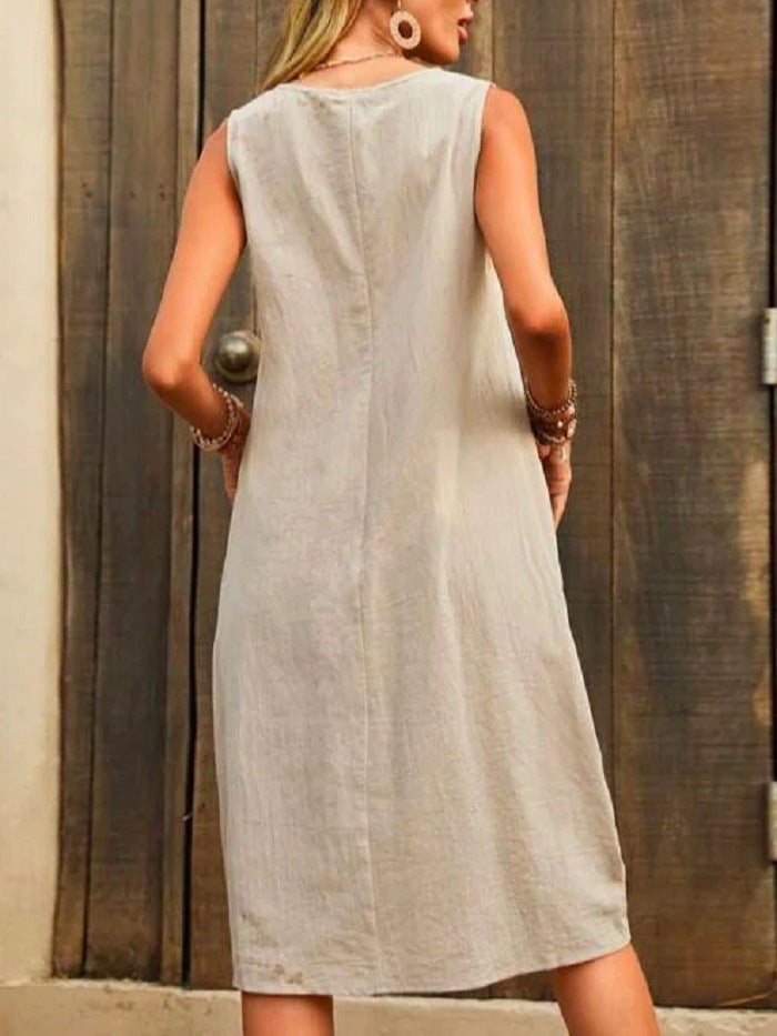 Robe décontractée de couleur unie