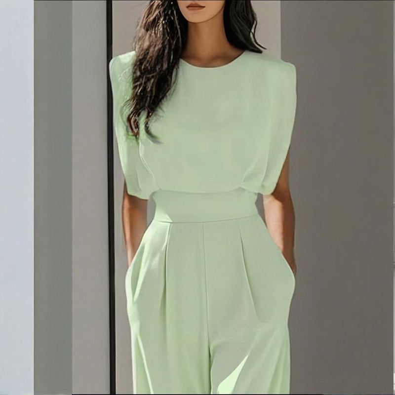 Solid Color Casual Jumpsuit