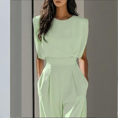 Solid Color Casual Jumpsuit
