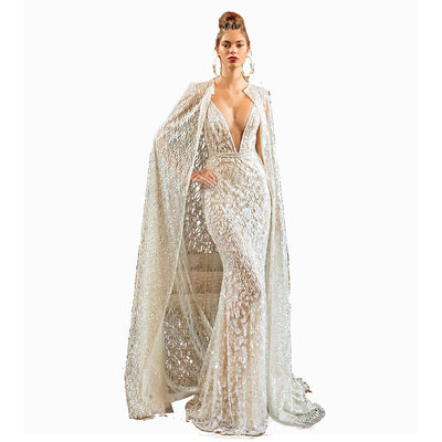 Robe à paillettes croisées