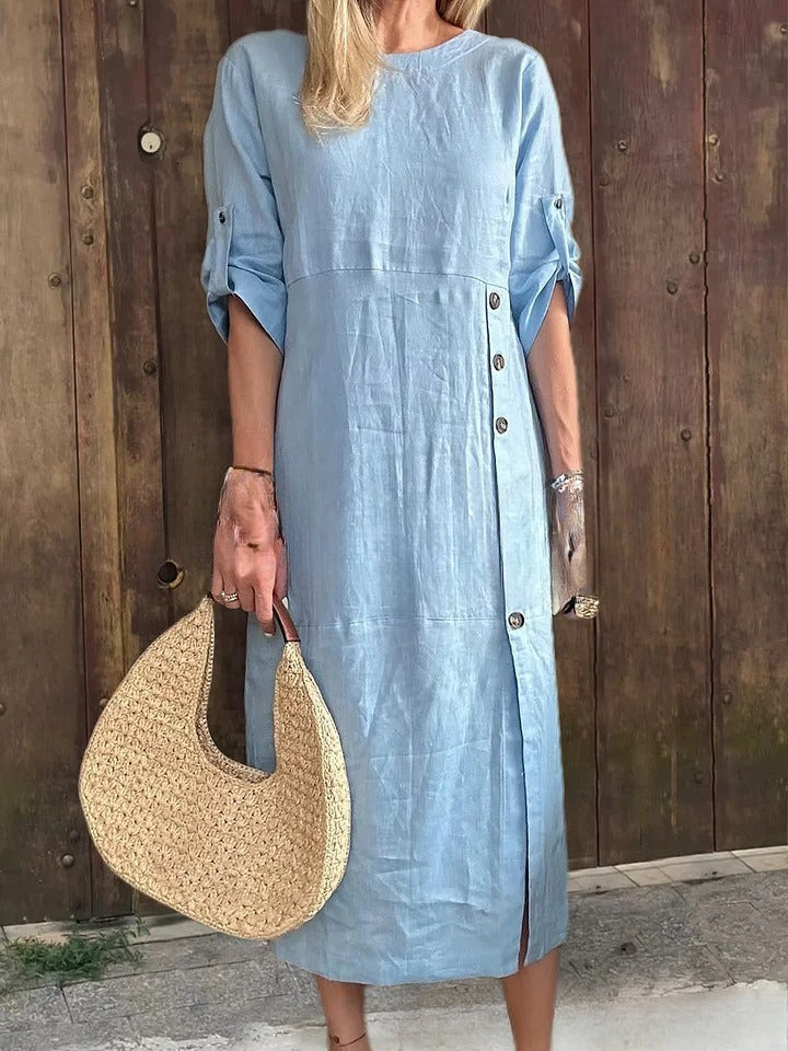 Robe midi boutonnée