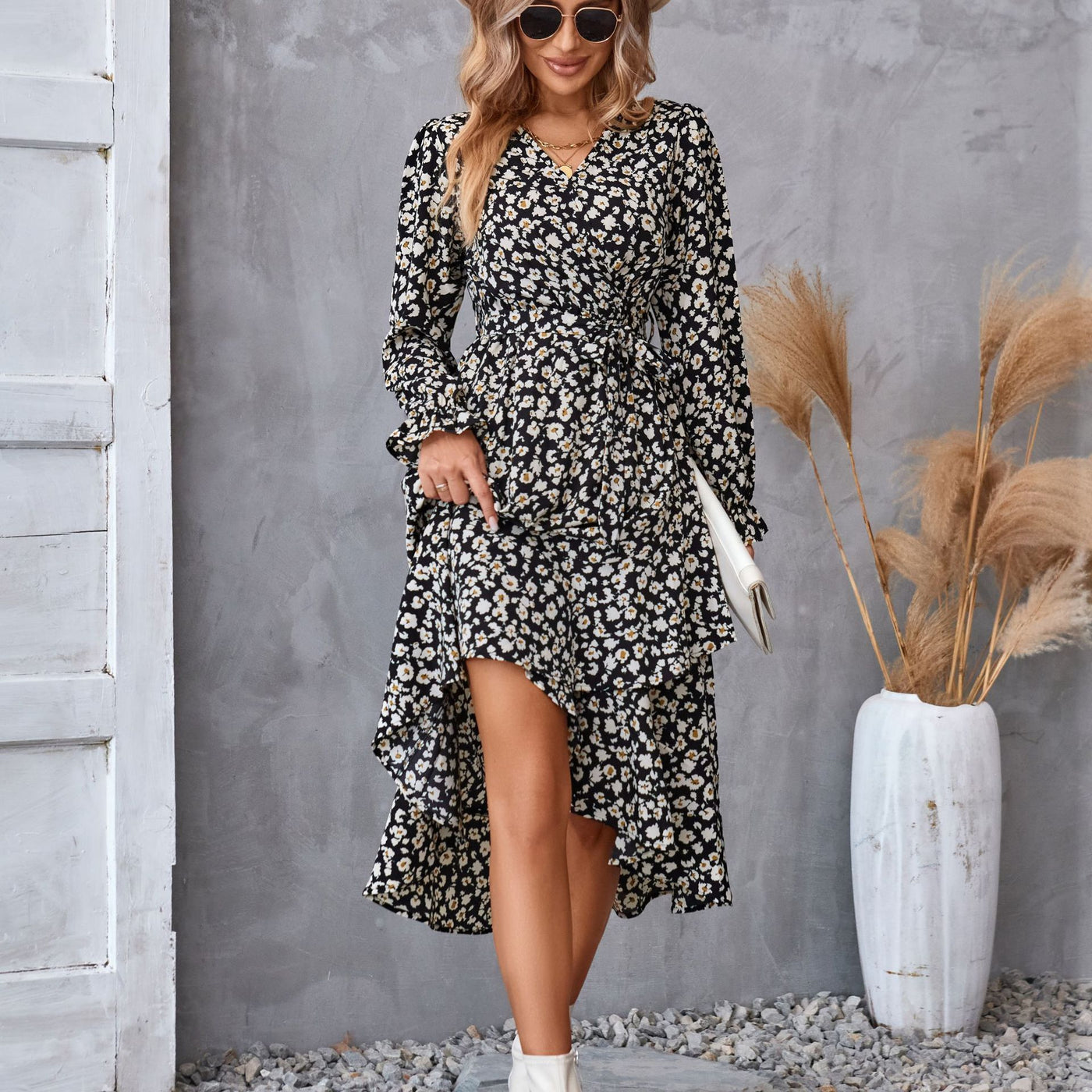 Robe à volants fleurie