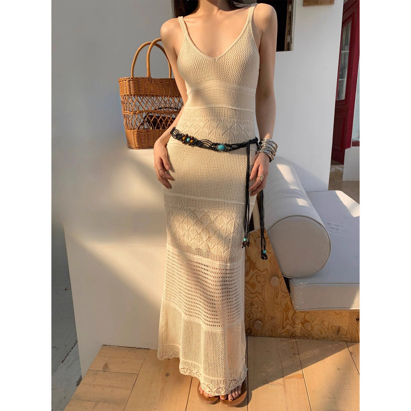 Robe en tricot creux