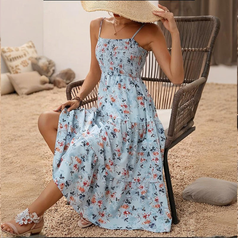 Robe midi fleurie