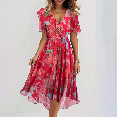 Chiffon V-Neck Dress