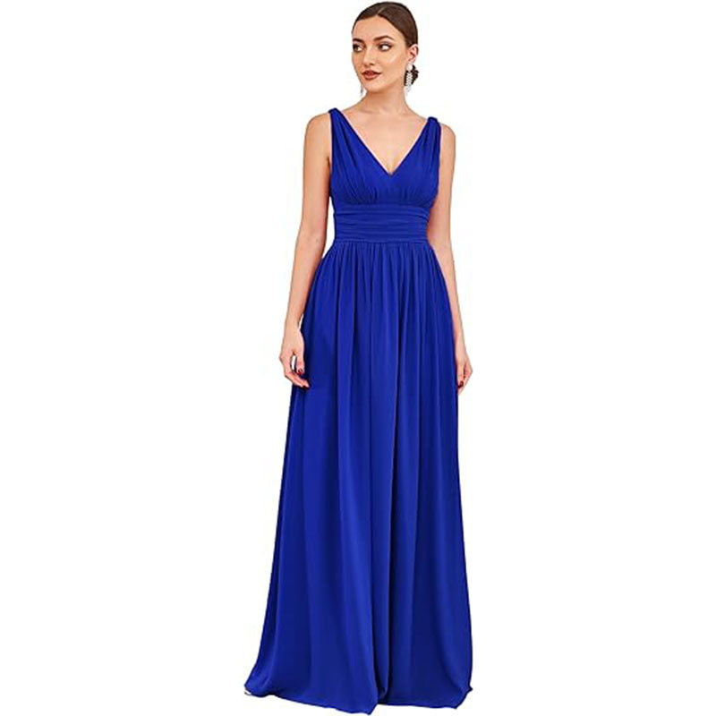 Sleeveless V-Neck Formal Maxi – Women - Shé Hauté