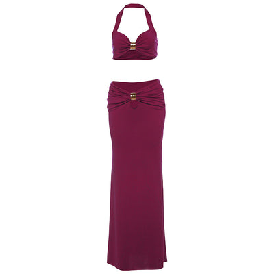Off-Shoulder Slit Set