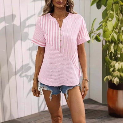 Chemise à manches courtes et col en V