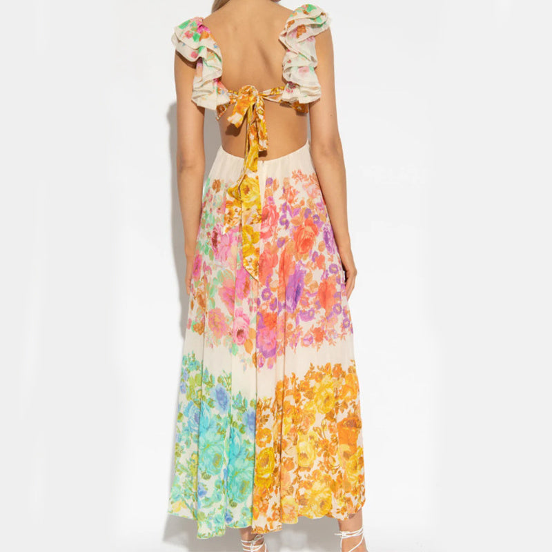 Ruffle Sleeve Beach Dress