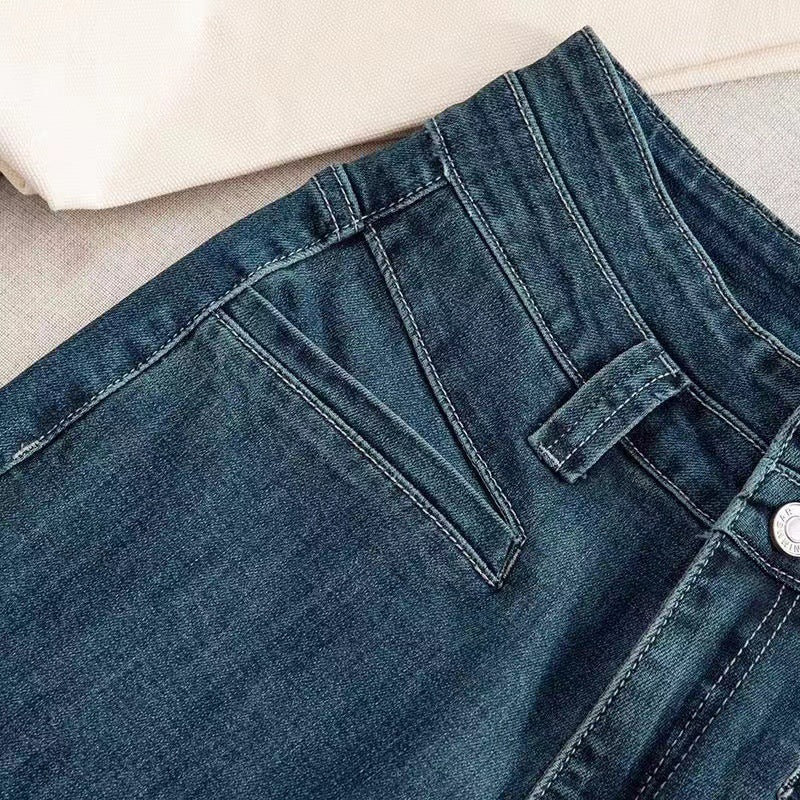 Slim Fit Wide-Leg Straight Jeans – Women - Shé Hauté