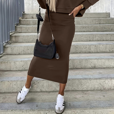 Solid V-Neck Set