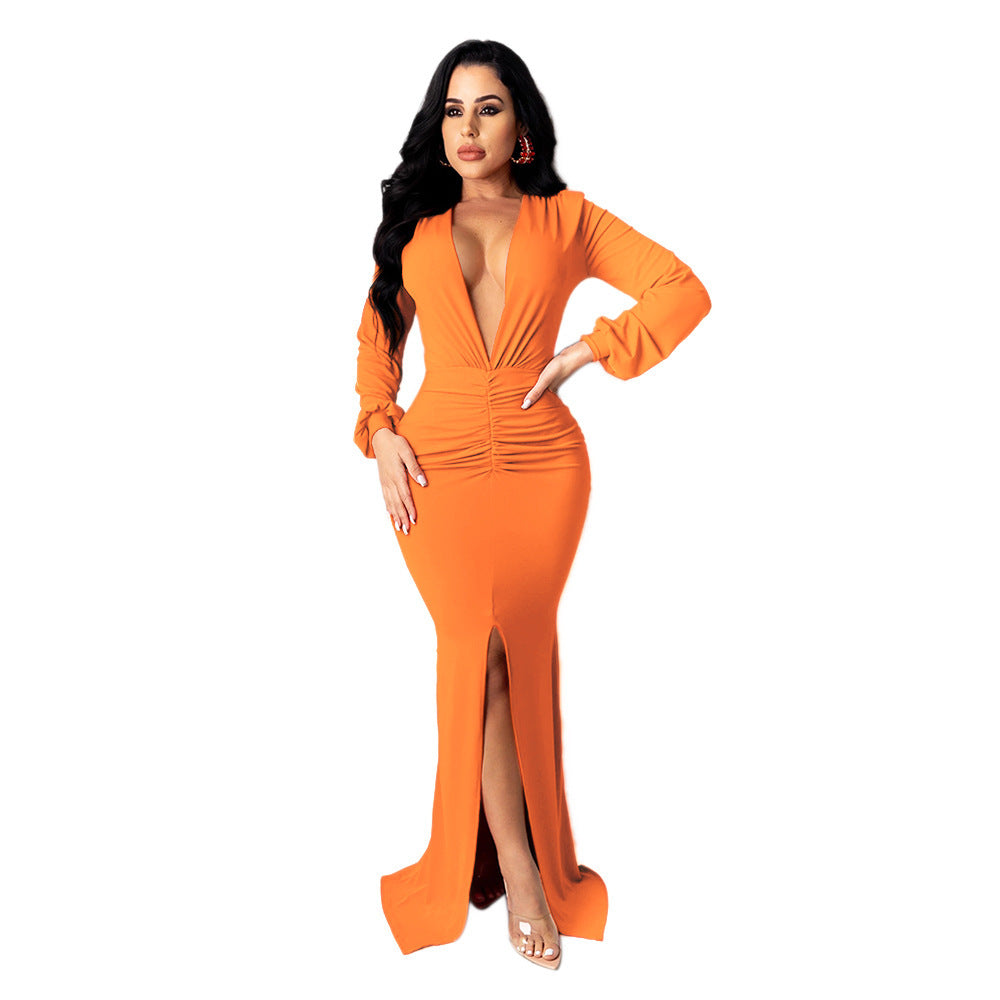 Women's Deep V Club Evening Dress - Shé Hauté