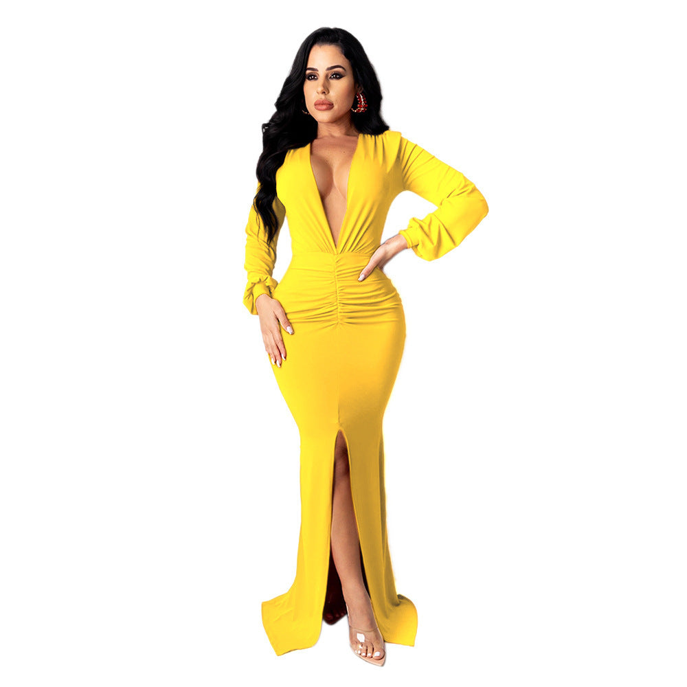 Women's Deep V Club Evening Dress - Shé Hauté