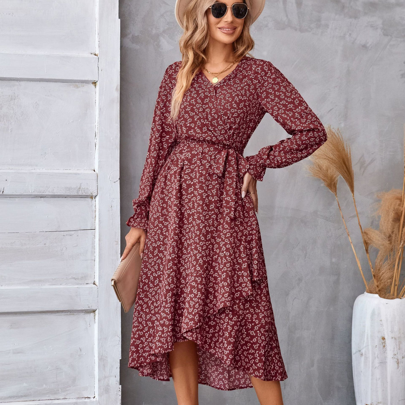 Robe à volants fleurie