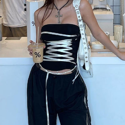 Slim Fit Lace-Up Top