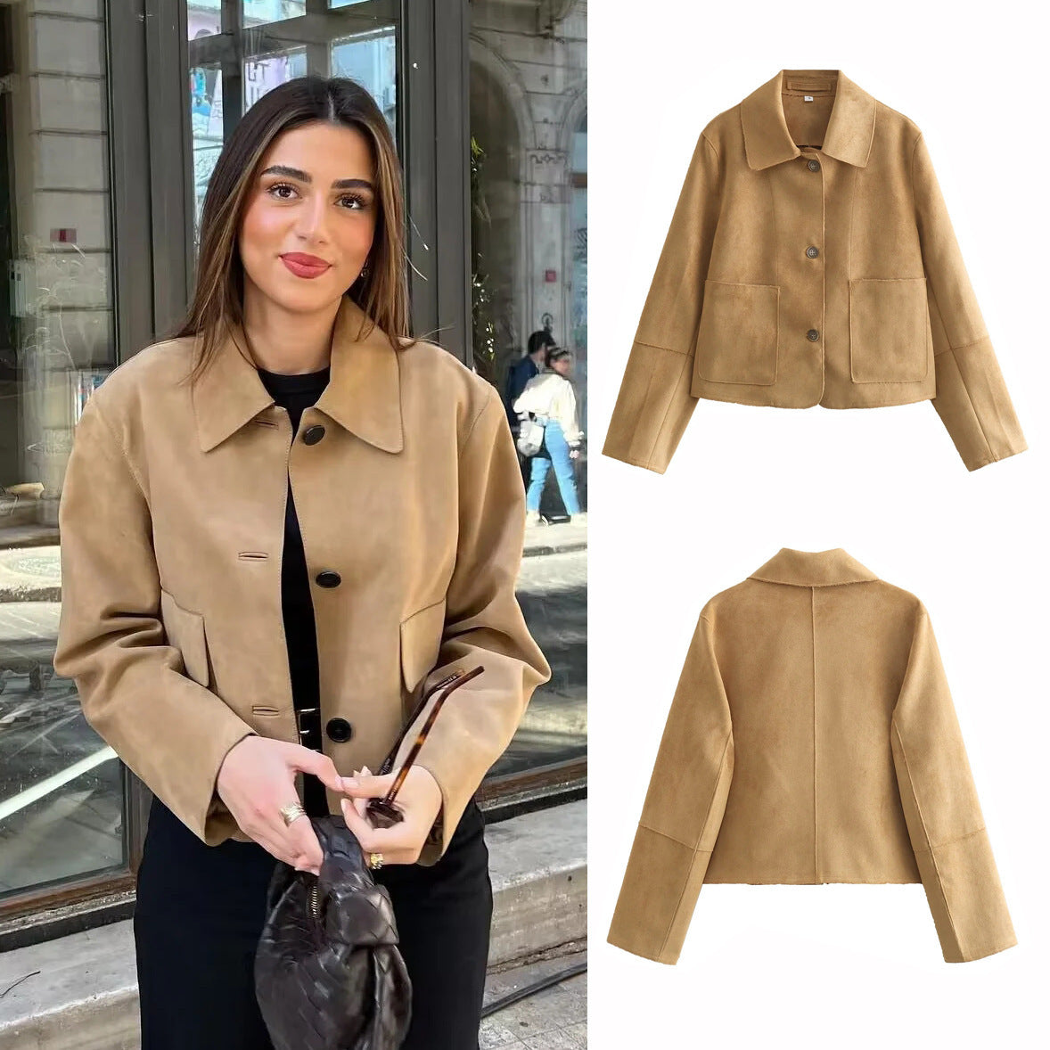 Vêtements d'extérieur chics en daim