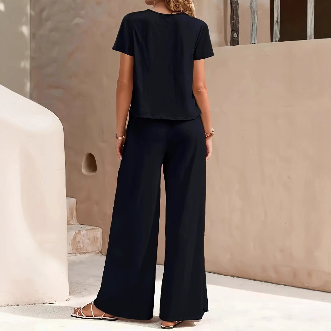 Solid Top Pants Set
