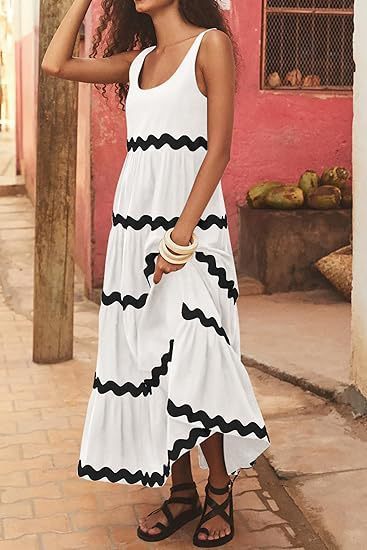 Robe trapèze à imprimé ondulé