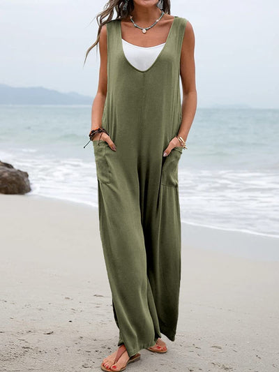 Pure Color Wide Leg Suit