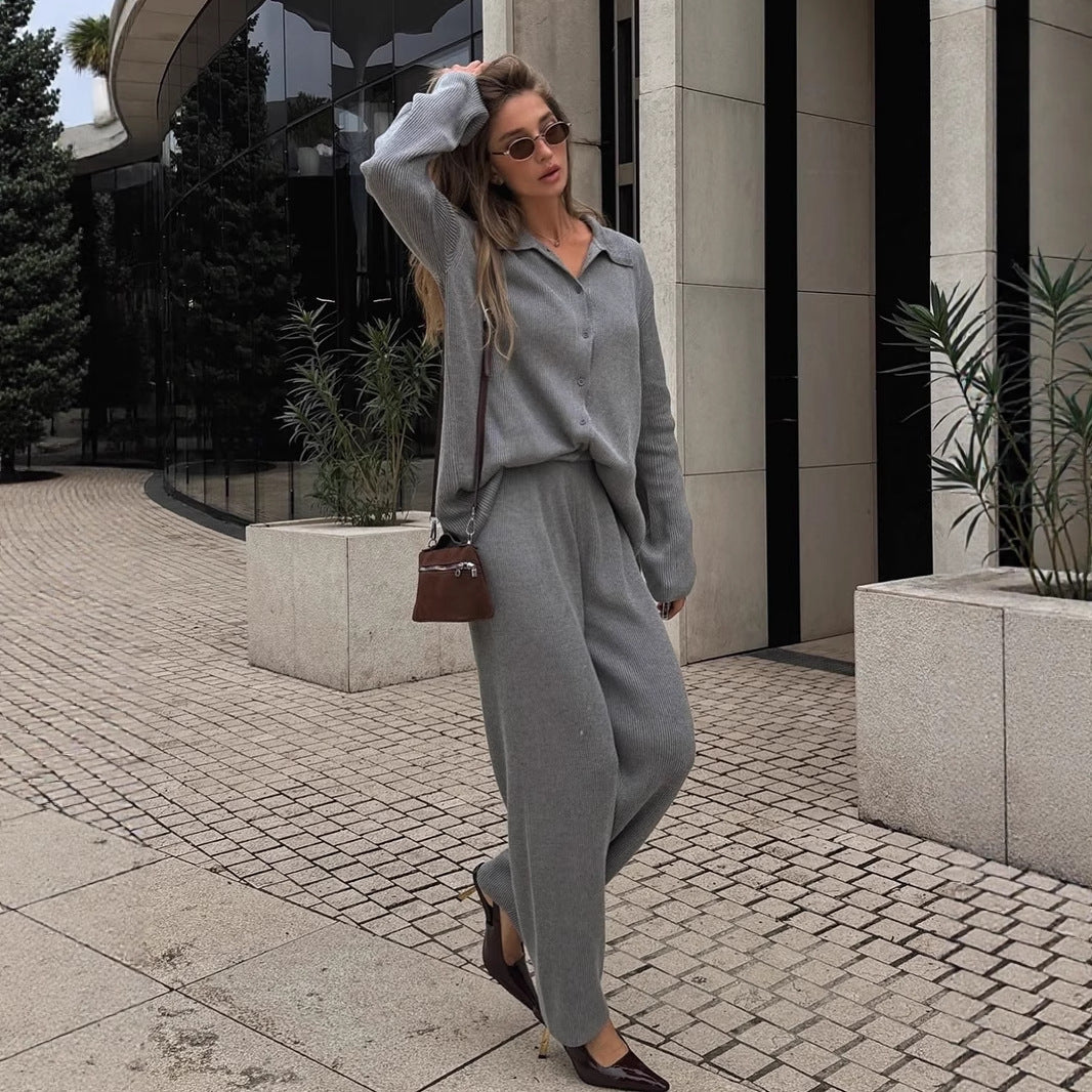 Loose Fit Cord Sweater Suit