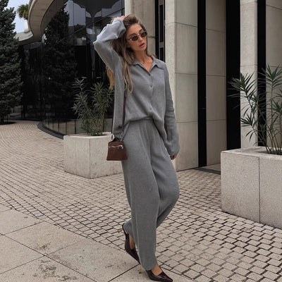 Loose Fit Cord Sweater Suit