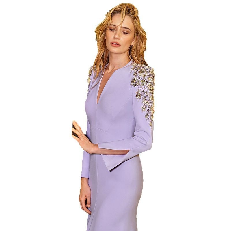 Front Slit Beaded Gown – Women - Shé Hauté