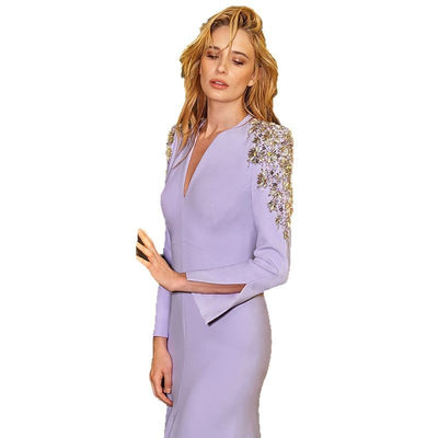Front Slit Beaded Gown – Women - Shé Hauté