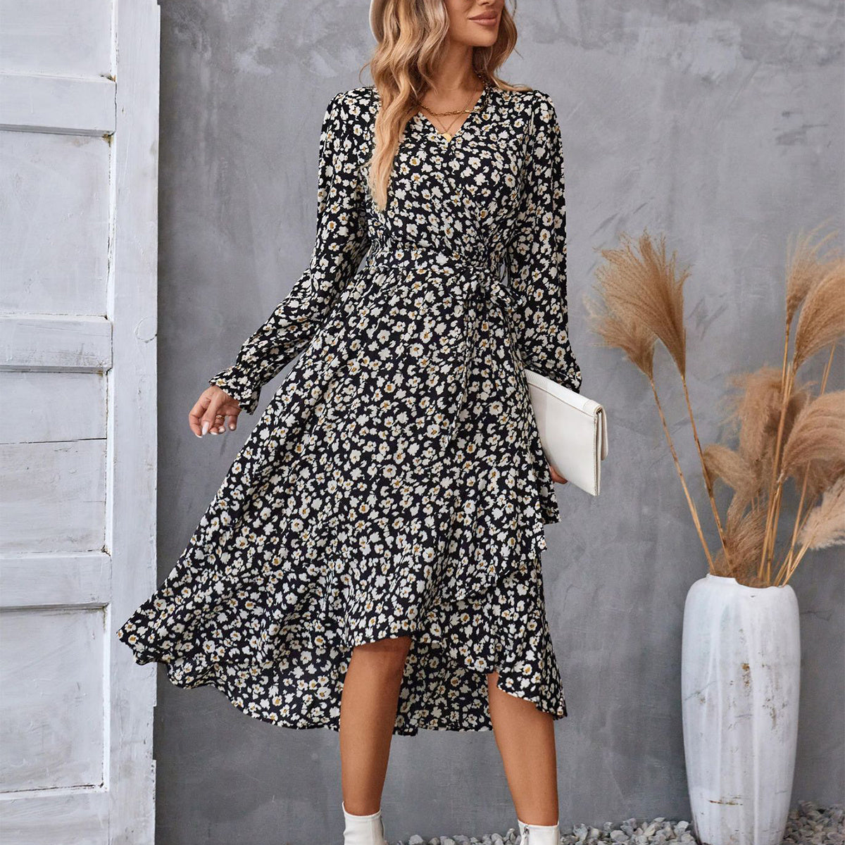 Robe à volants fleurie