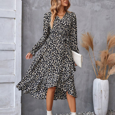 Robe à volants fleurie