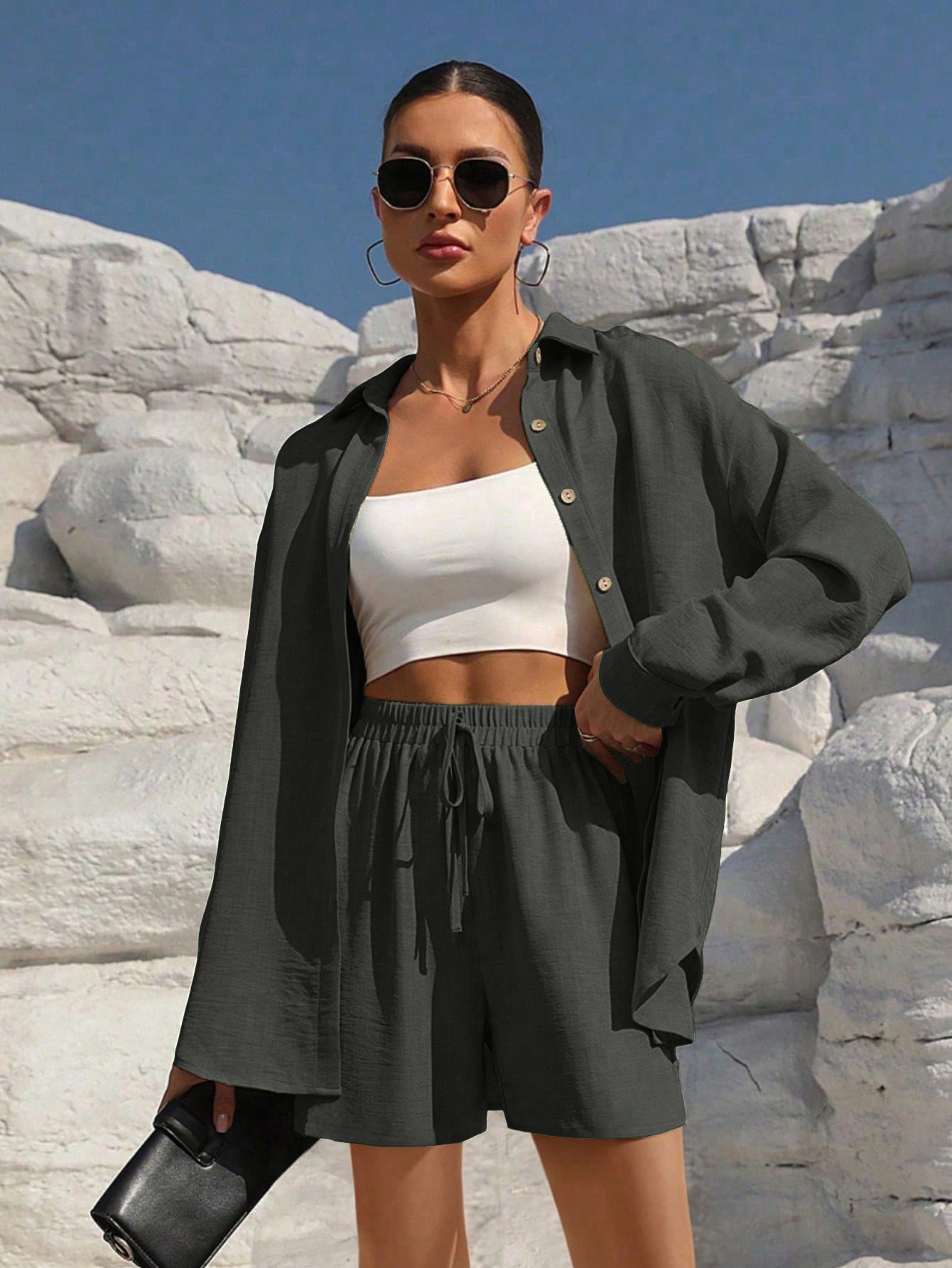 Ensemble cardigan et short