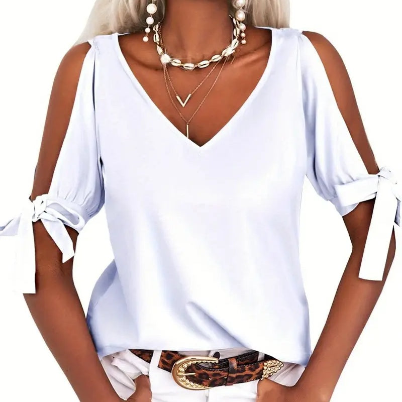 Women's Cold Shoulder Tie Tops