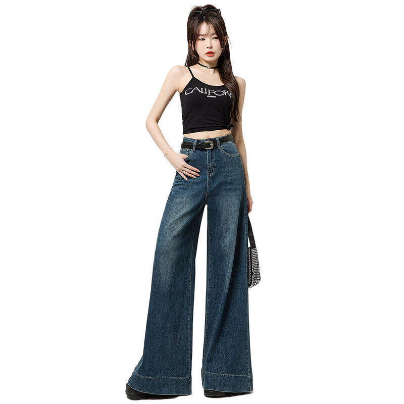 Women's Simple Korean Wide-Leg Jeans - Shé Hauté