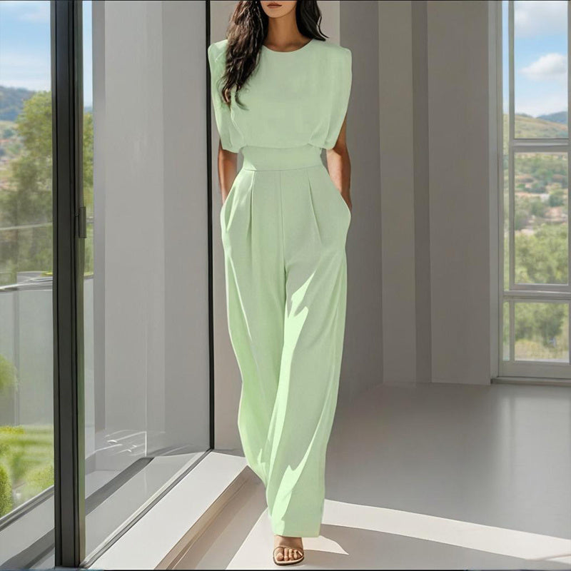 Solid Color Casual Jumpsuit