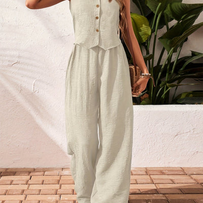 Ensemble gilet et pantalon en tricot