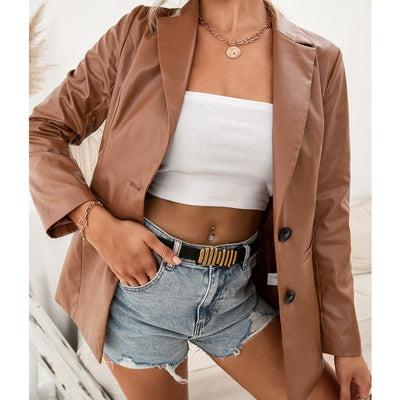 Veste blazer en cuir