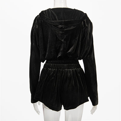 Velvet Crop Hoodie