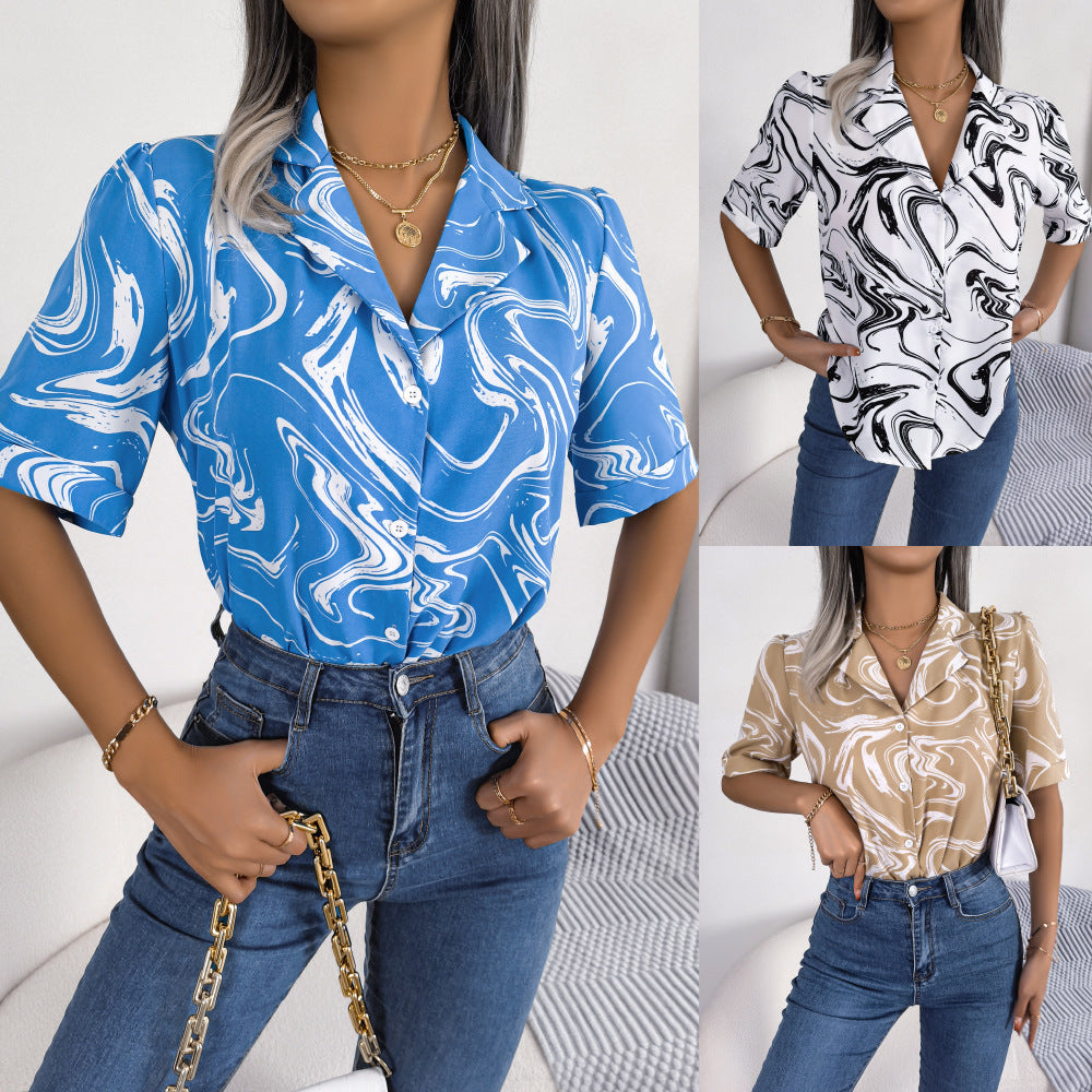 Women's Tie-Dye Lapel Shirt