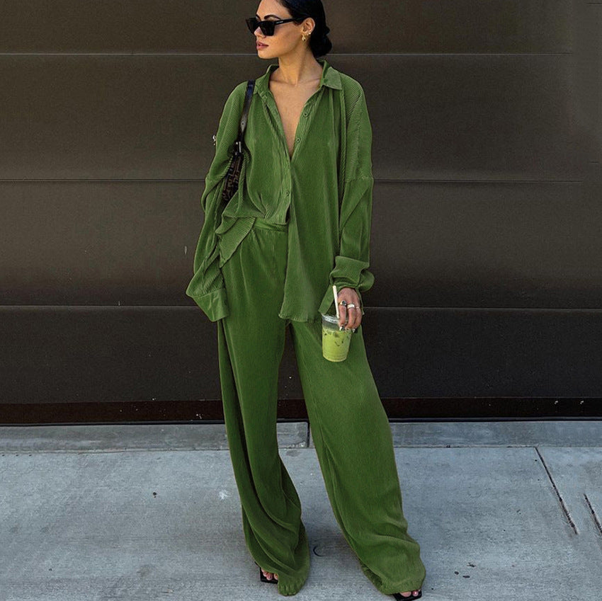 Pleated Trouser Suit