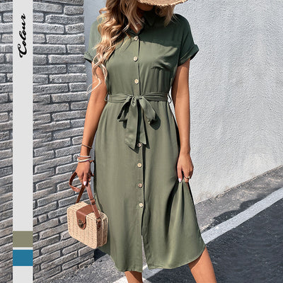 Collared Pocket Maxi Dress