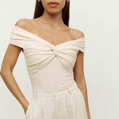 Off Shoulder Pleated Fit