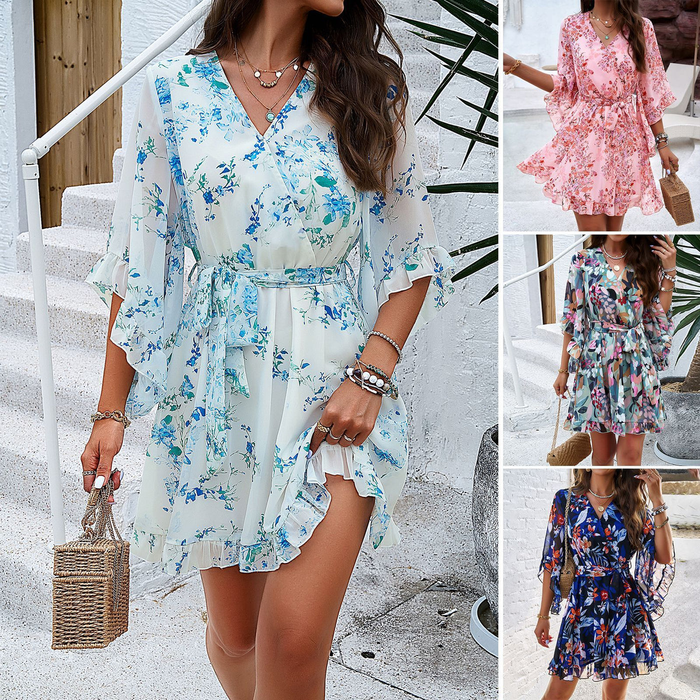 Mini-robe à volants chic