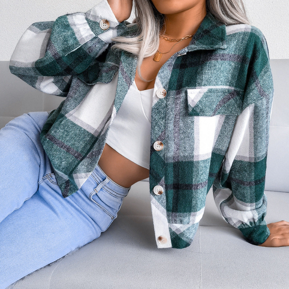 Women's Plaid Short Outerwear