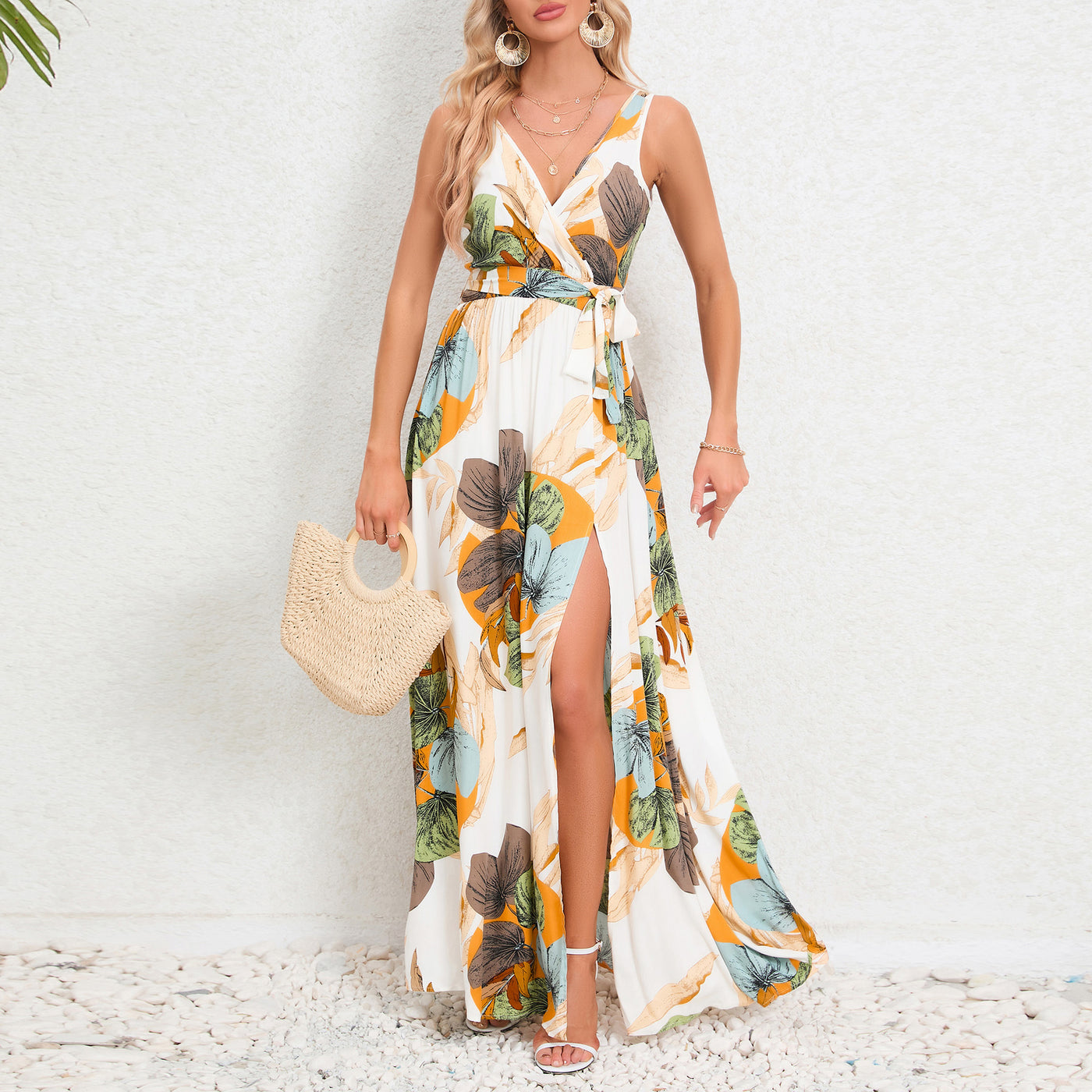 Floral V-Neck Maxi Dress
