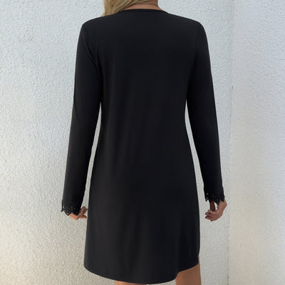 Pleated Lace Trim Dress - Shé Hauté